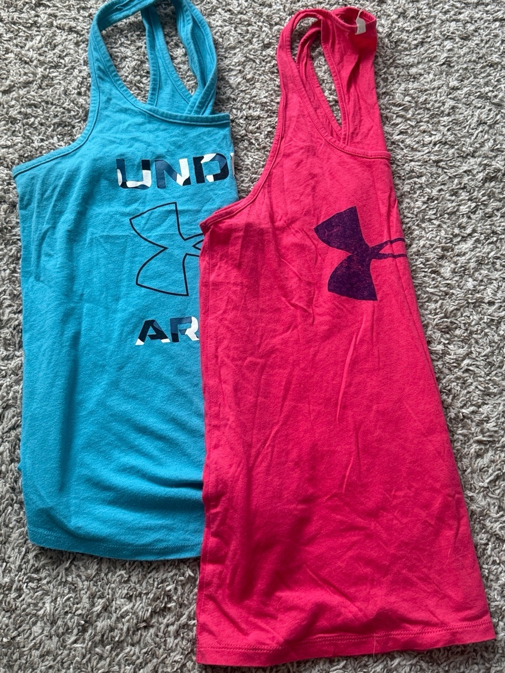 Under Armour Two For One Bright Teal | Vibrant Magenta Tanks